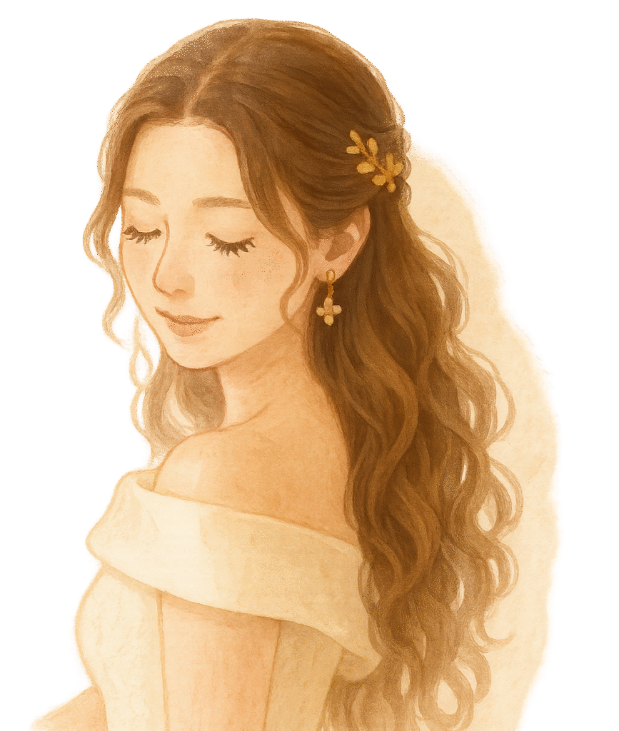 ウェディングドレスを着た女性